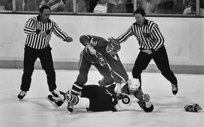 Framed Print : Canadiens Vs Flyers Ice Hockey Fight Framed Print : Canadiens Vs Flyers Ice Hockey Fight