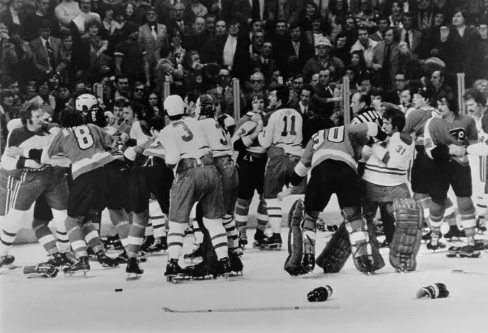 Framed Print : Canadiens Vs Flyers Ice Hockey Fight Framed Print : Canadiens Vs Flyers Ice Hockey Fight