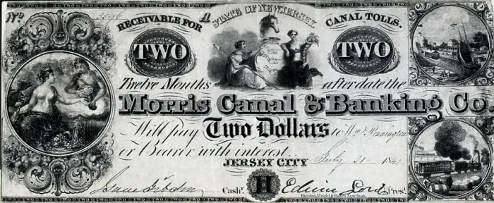 Framed Print : Canal Money Issued By New Jersey Framed Print : Canal Money Issued By New Jersey