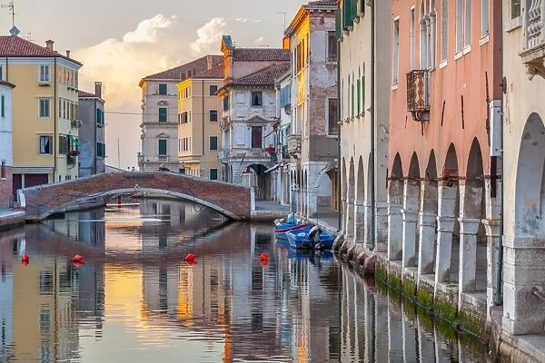Canal in the old town of Chioggia, Veneto, Italy