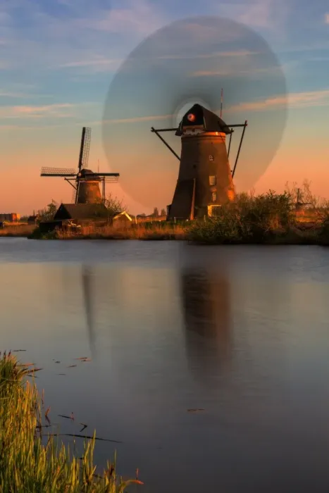 Framed Print : Canal and windmills, Kinderdijk Framed Print : Canal and windmills, Kinderdijk