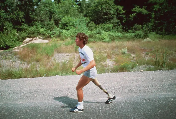 Framed Print : Cancer Victim Terry Fox Running on the Highway Framed Print : Cancer Victim Terry Fox Running on the Highway