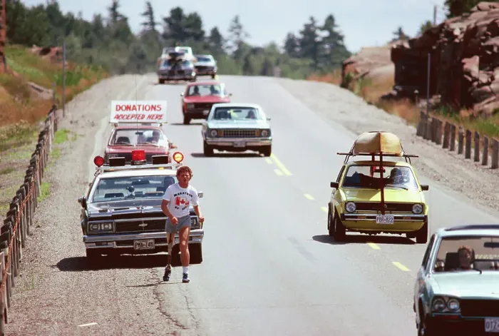 Framed Print : Cancer Victim Terry Fox Running on the Highway Framed Print : Cancer Victim Terry Fox Running on the Highway