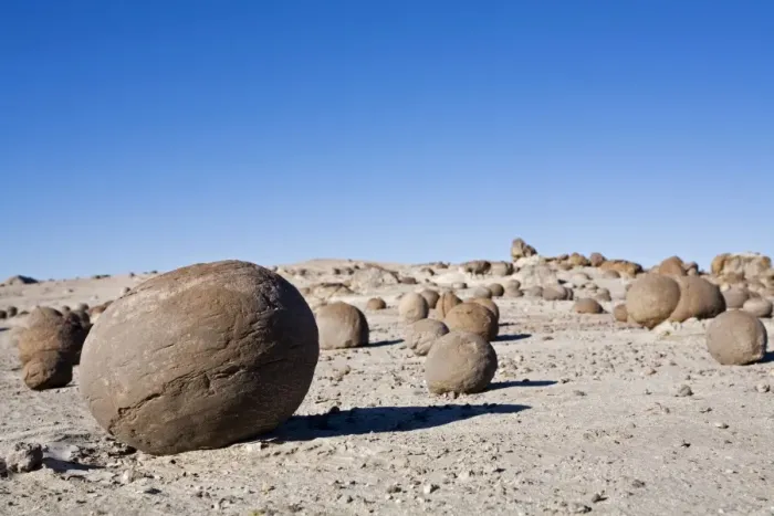 Framed Print : Cancha de Bochas - round stones at National Park Parque Provincial Ischigualasto, Central Andes, Argentina, South America Framed Print : Cancha de Bochas - round stones at National Park Parque Provincial Ischigualasto, Central Andes, Argentina, South America
