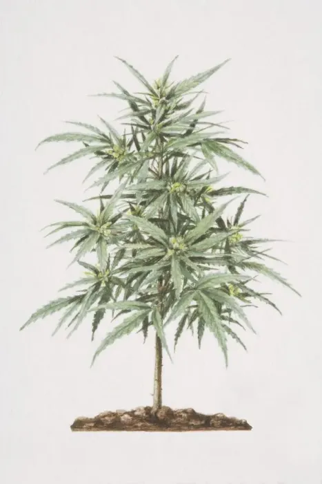 Framed Print : Cannabis sativa, Cannabis plant growing in soil Framed Print : Cannabis sativa, Cannabis plant growing in soil