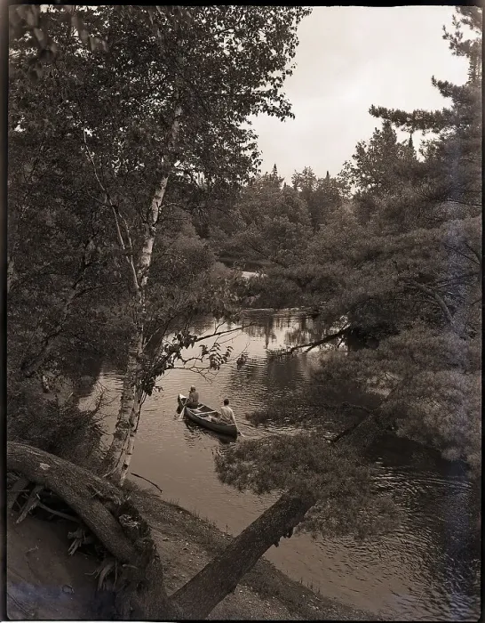 Framed Print : Canoeing On Racquet Lake Framed Print : Canoeing On Racquet Lake