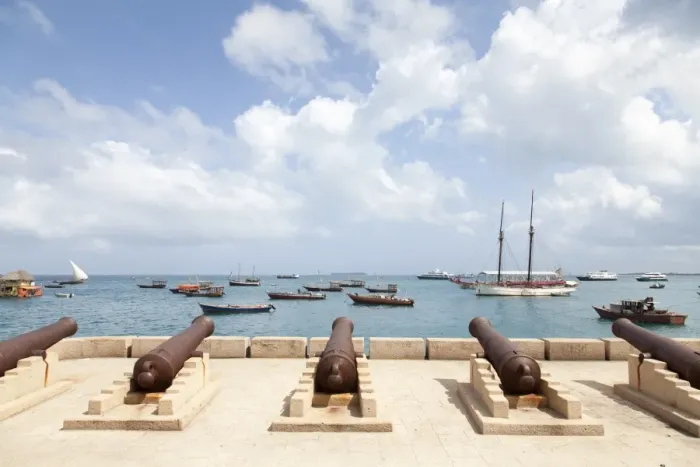 Framed Print : Canons in the harbor of Stone Town Framed Print : Canons in the harbor of Stone Town