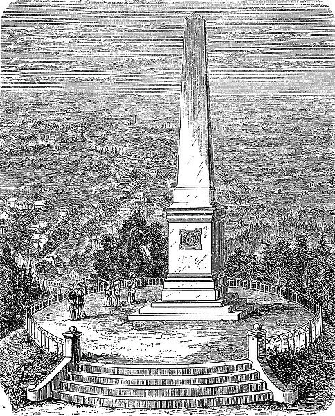 The Canossa Column on the Burgberg near Harzburg, Goslar District, Lower Saxony, Germany, in 1890, Historic, digital reproduction of an original 19th-century image
