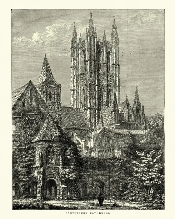 Framed Print : Canterbury Cathedral in the 19th Century Framed Print : Canterbury Cathedral in the 19th Century