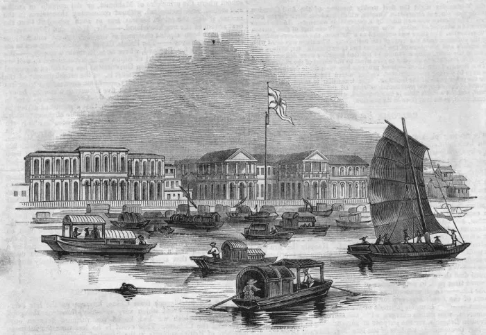 Framed Print : Canton. The British factory in the Thirteen Factories area of Canton Framed Print : Canton. The British factory in the Thirteen Factories area of Canton