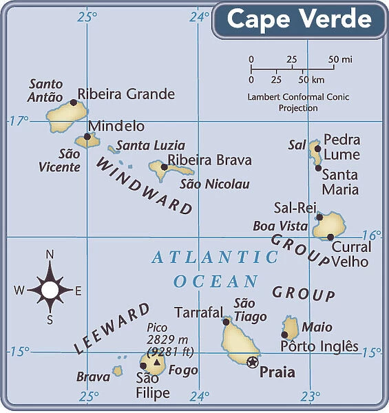 Cape Verde country map
