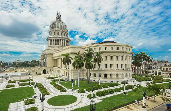Capitol building with dramatic sky in Havana, Cuba