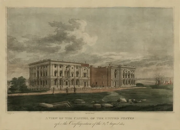 Framed Print : The Capitol after the conflagration Framed Print : The Capitol after the conflagration