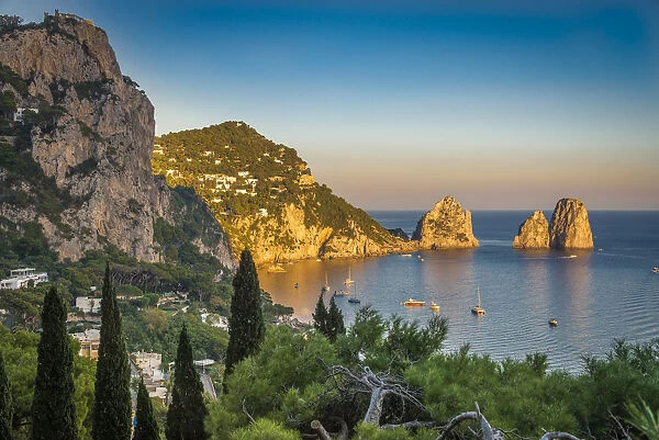 Capri Faraglioni at the sunset