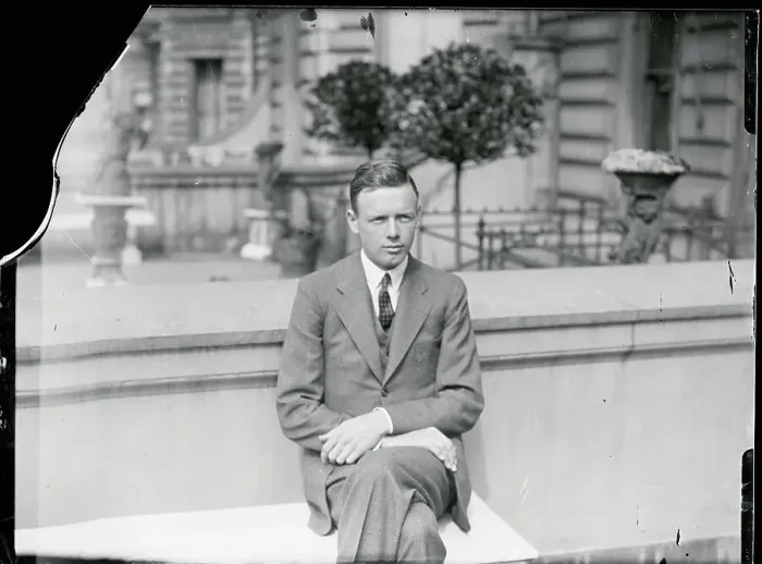 Framed Print : Captain Charles Lindbergh Sitting Outside While in Paris Framed Print : Captain Charles Lindbergh Sitting Outside While in Paris
