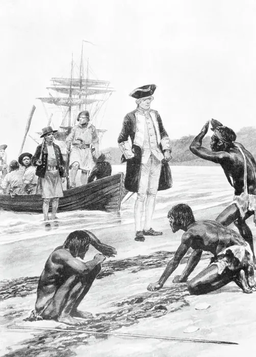 Framed Print : Captain Cook Landing At Van Diemen'S Framed Print : Captain Cook Landing At Van Diemen'S