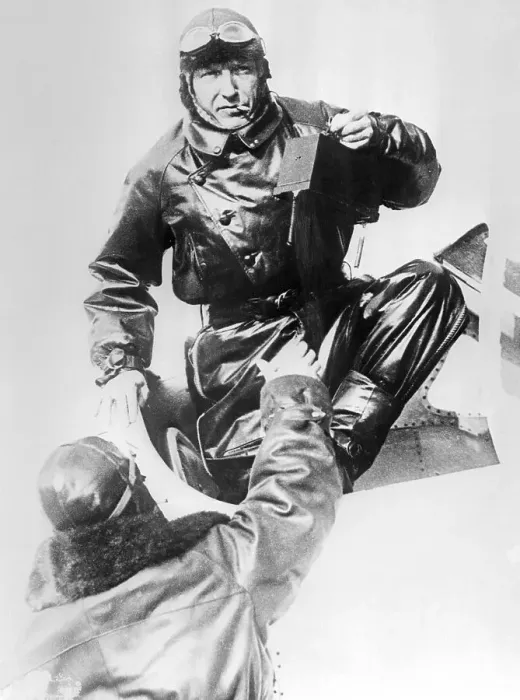 Framed Print : Captain Francois Coli Assisting Captain Nungesser Before His Flight Framed Print : Captain Francois Coli Assisting Captain Nungesser Before His Flight