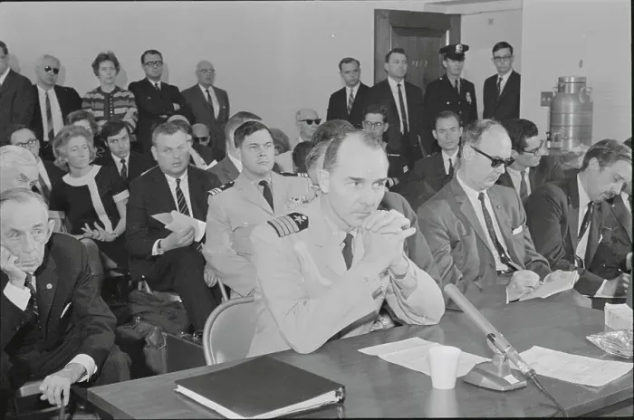 Framed Print : Captain Richard G. Alexander Pausing During Court Hearing Framed Print : Captain Richard G. Alexander Pausing During Court Hearing