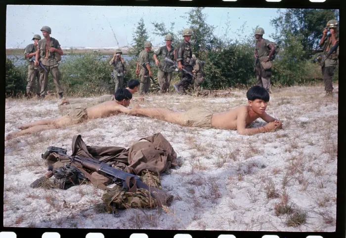 Framed Print : Captured North Vietnamese Being Stripped Framed Print : Captured North Vietnamese Being Stripped