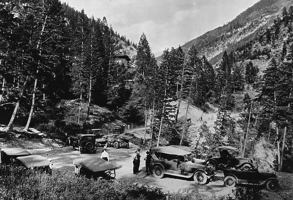 Car Camp. July 1923: Cars at Sinclair Pass in the Canadian Rockies