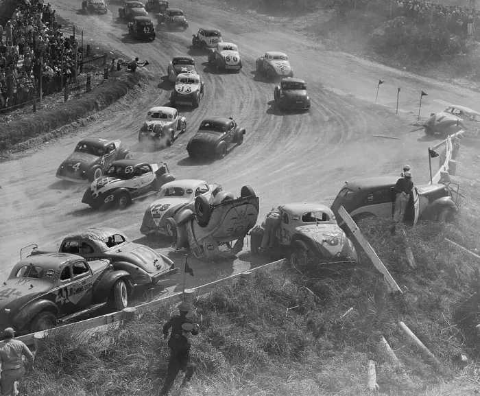 Framed Print : Car Crash During Daytona's Speed Week