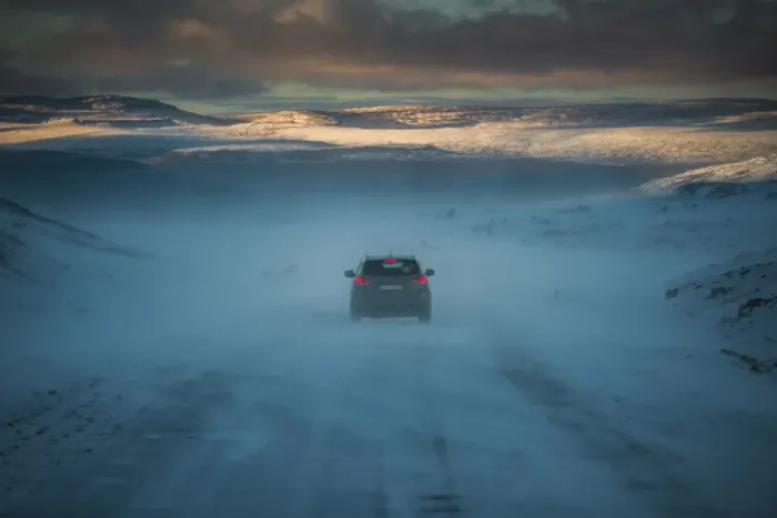 Framed Print : a car drive through Iceland snow breeze Framed Print : a car drive through Iceland snow breeze
