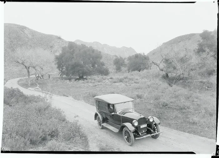 Framed Print : Car Driving Through Pico Canyon Framed Print : Car Driving Through Pico Canyon