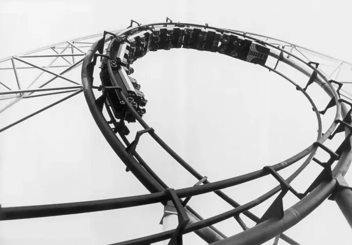 Framed Print : Car Going Through Roller Coaster Loop Framed Print : Car Going Through Roller Coaster Loop