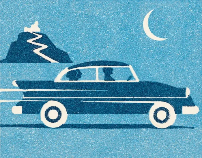 Framed Print : Car at night