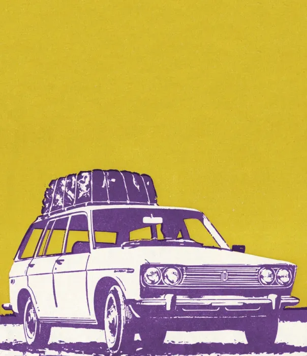 Framed Print : Car With Package on Roof Framed Print : Car With Package on Roof