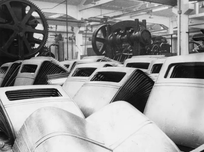 Framed Print : Car Parts. Stacks of motor car parts at the Opel Works. (Photo by James Abbe / Getty Images) Framed Print : Car Parts. Stacks of motor car parts at the Opel Works. (Photo by James Abbe / Getty Images)