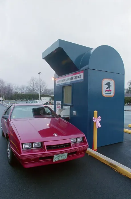 Framed Print : Car Pulling Up To Drive-In Mailbox Framed Print : Car Pulling Up To Drive-In Mailbox