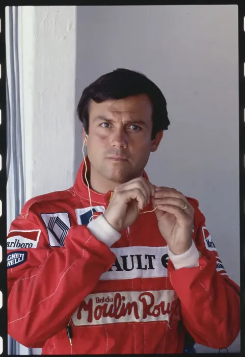 Framed Print : Car Racer Patrick Tambay Adjusting His Uniform Framed Print : Car Racer Patrick Tambay Adjusting His Uniform