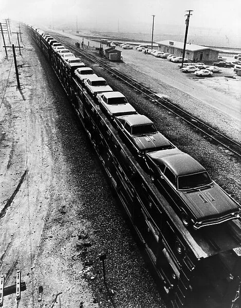 Car Train. 4th January 1971: A unit train over a mile long