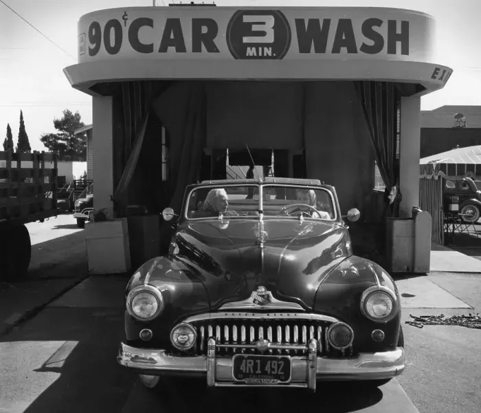 Framed Print : Car Wash. A car leaves a 90 cent 3-minute car wash in the Hollywood district Framed Print : Car Wash. A car leaves a 90 cent 3-minute car wash in the Hollywood district