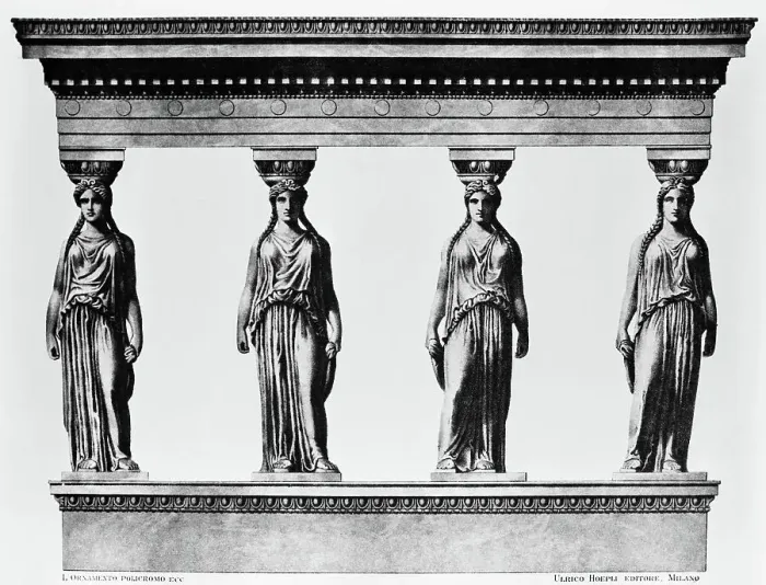 Framed Print : Caratids From Greek Temple Framed Print : Caratids From Greek Temple