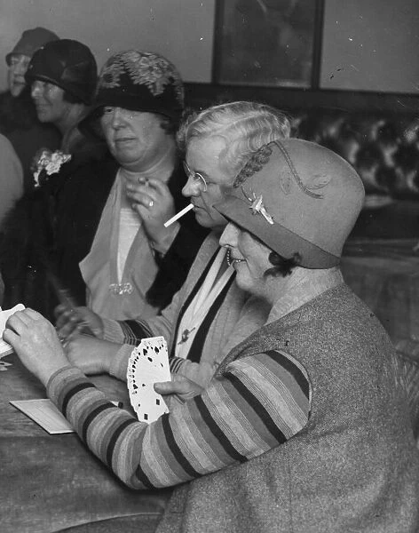 Card Game. circa 1930: Card players playing bridge