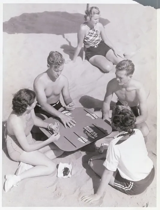 Framed Print : Card Game on Beach Framed Print : Card Game on Beach