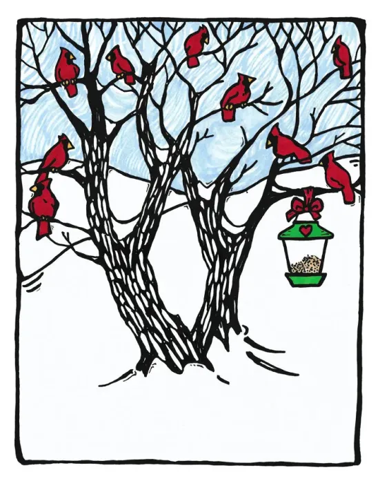 Framed Print : Cardinals & Bird Feeder Framed Print : Cardinals & Bird Feeder