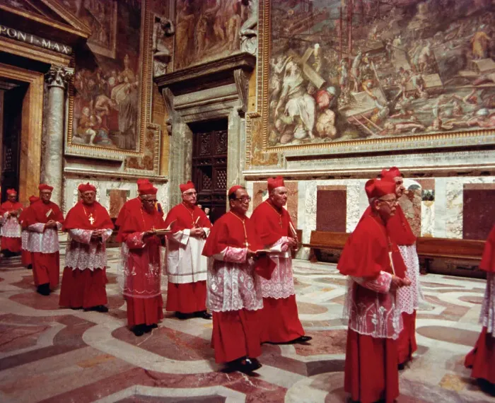 Framed Print : Cardinals Entering Sistine Chapel for Conclave
