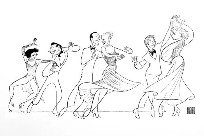 Framed Print : Caricature Of Actors Dancing Framed Print : Caricature Of Actors Dancing