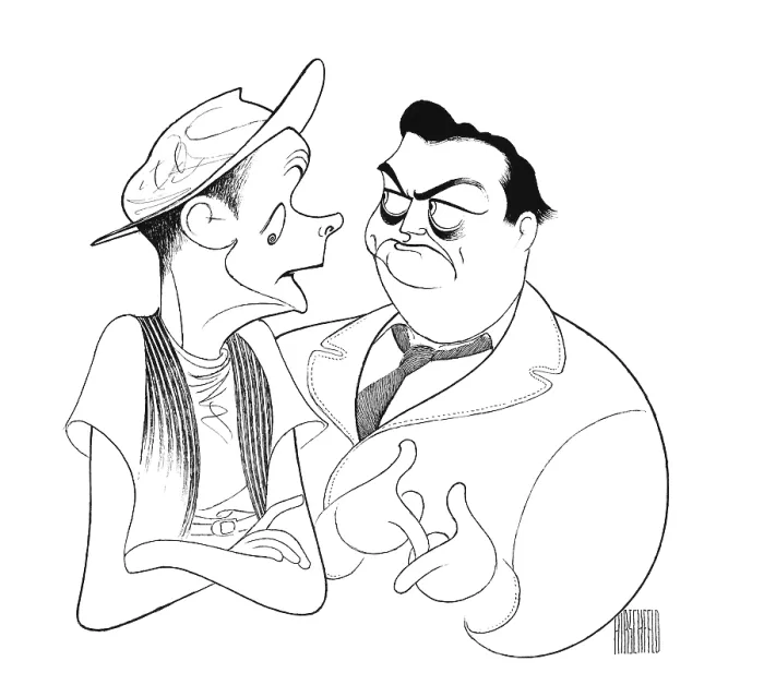 Framed Print : Caricature Of Art Carney & Jackie Gleason