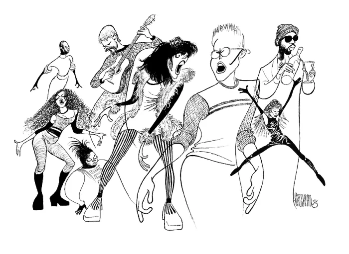 Al Hirschfeld Print of Rent Caricature, 1996. Art Prints, Posters