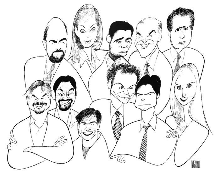 Framed Print : Caricature Of The Cast Of The West Wing Framed Print : Caricature Of The Cast Of The West Wing