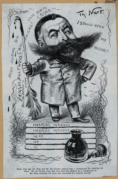 Framed Print : Caricature Drawing Of Thomas Nast
