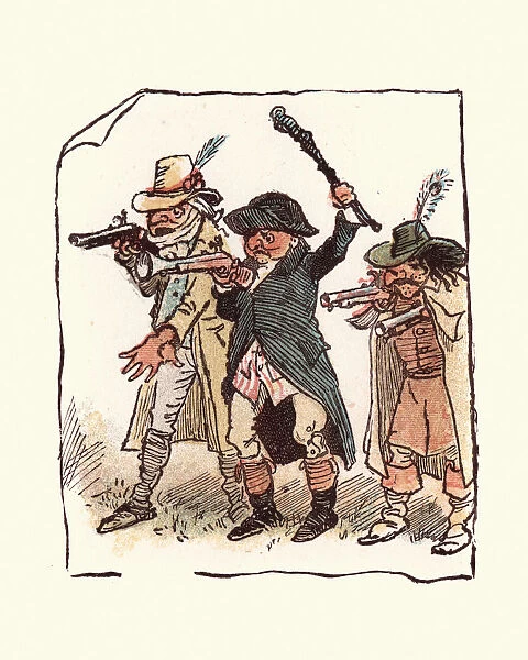 Caricature of a group of highwaymen and robbers
