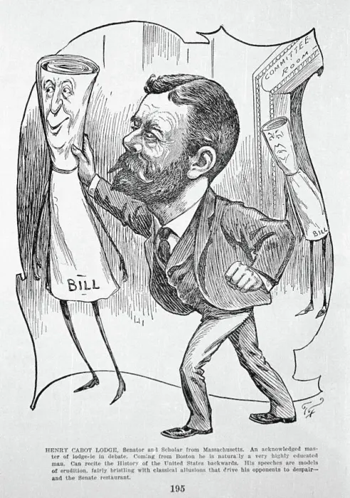 Framed Print : Caricature of Henry Cabot Lodge Framed Print : Caricature of Henry Cabot Lodge