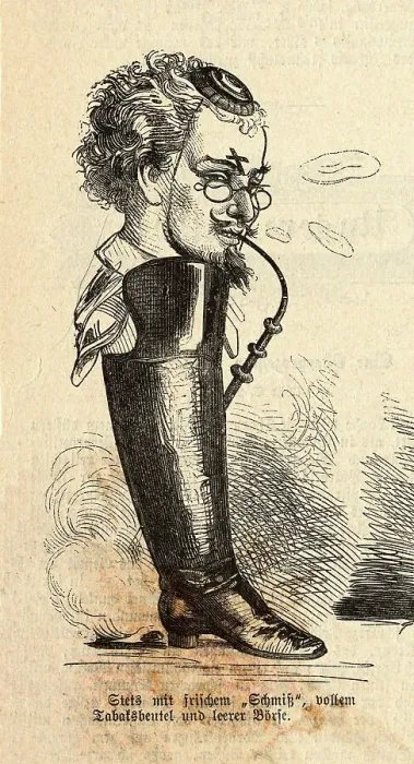Framed Print : Caricature of Leg Attached to Head of Man Framed Print : Caricature of Leg Attached to Head of Man