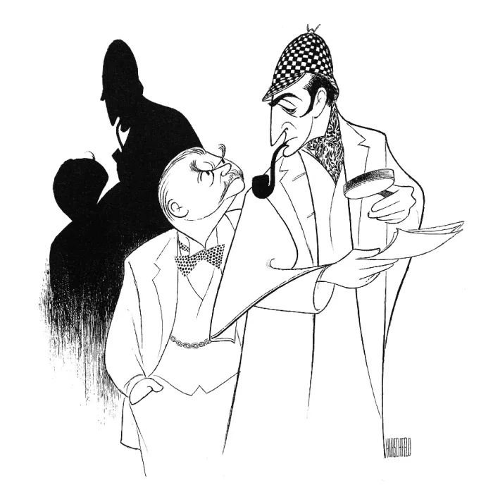 Framed Print : Caricature Of Nigel Bruce & Basil Rathbone Framed Print : Caricature Of Nigel Bruce & Basil Rathbone