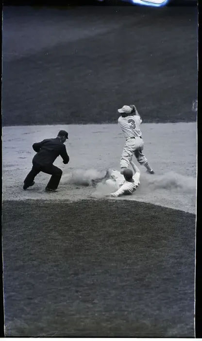 Framed Print : Carl Hubbard Sliding Into Second 1937